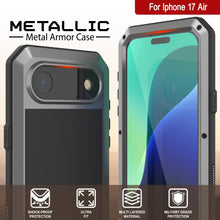 Load image into Gallery viewer, iPhone 17 Air Metal Case, Heavy Duty Military Grade Armor Cover [shock proof] Full Body Hard [Silver]

