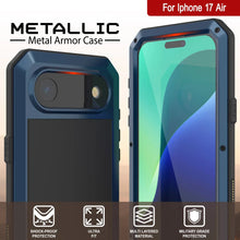 Load image into Gallery viewer, iPhone 17 Air Metal Case, Heavy Duty Military Grade Armor Cover [shock proof] Full Body Hard [Blue]
