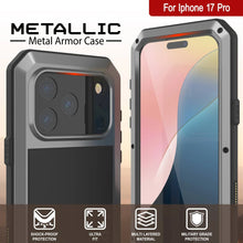Load image into Gallery viewer, iPhone 17 Pro Metal Case, Heavy Duty Military Grade Armor Cover [shock proof] Full Body Hard [Silver]
