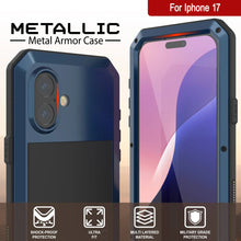 Load image into Gallery viewer, iPhone 17 Metal Case, Heavy Duty Military Grade Armor Cover [shock proof] Full Body Hard [Blue]
