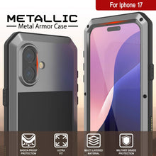 Load image into Gallery viewer, iPhone 17 Metal Case, Heavy Duty Military Grade Armor Cover [shock proof] Full Body Hard [Silver]
