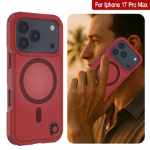 Load image into Gallery viewer, PunkCase iPhone 17 Pro Max Case, [Spartan 2.0 Series] Clear Rugged Heavy Duty Cover W/Built in Screen Protector [red]
