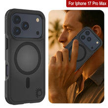 Load image into Gallery viewer, PunkCase iPhone 17 Pro Max Case, [Spartan 2.0 Series] Clear Rugged Heavy Duty Cover W/Built in Screen Protector [Black]
