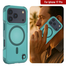 Load image into Gallery viewer, PunkCase iPhone 17 Pro Case, [Spartan 2.0 Series] Clear Rugged Heavy Duty Cover W/Built in Screen Protector [Blue]
