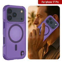 Load image into Gallery viewer, PunkCase iPhone 17 Pro Case, [Spartan 2.0 Series] Clear Rugged Heavy Duty Cover W/Built in Screen Protector [purple]
