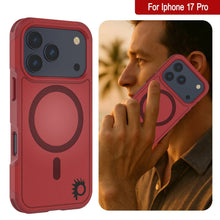 Load image into Gallery viewer, PunkCase iPhone 17 Pro Case, [Spartan 2.0 Series] Clear Rugged Heavy Duty Cover W/Built in Screen Protector [red]
