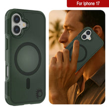 Load image into Gallery viewer, PunkCase iPhone 17 Case, [Spartan 2.0 Series] Clear Rugged Heavy Duty Cover W/Built in Screen Protector [dark green]
