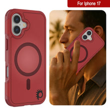 Load image into Gallery viewer, PunkCase iPhone 17 Case, [Spartan 2.0 Series] Clear Rugged Heavy Duty Cover W/Built in Screen Protector [red]
