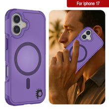 Load image into Gallery viewer, PunkCase iPhone 17 Case, [Spartan 2.0 Series] Clear Rugged Heavy Duty Cover W/Built in Screen Protector [purple]
