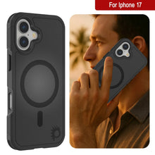Load image into Gallery viewer, PunkCase iPhone 17 Case, [Spartan 2.0 Series] Clear Rugged Heavy Duty Cover W/Built in Screen Protector [Black]
