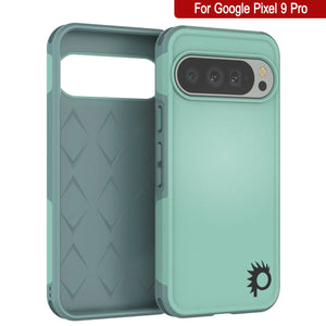 PunkCase Google Pixel 9 Pro Case, [Spartan 2.0 Series] Clear Rugged Heavy Duty Cover W/Built in Screen Protector [Teal]