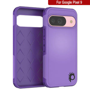 PunkCase Google Pixel 9 Case, [Spartan 2.0 Series] Clear Rugged Heavy Duty Cover W/Built in Screen Protector [Purple]