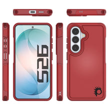 Load image into Gallery viewer, PunkCase Galaxy S26 Case, [Spartan 2.0 Series] Clear Rugged Heavy Duty Cover [Red]
