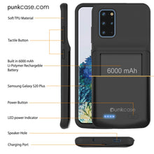 Load image into Gallery viewer, PunkJuice S20+ Plus Battery Case All Black - Fast Charging Power Juice Bank with 6000mAh
