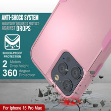Load image into Gallery viewer, Punkcase for iPhone 15 Pro Max Belt Clip Multilayer Holster Case [Patron Series] [Pink]
