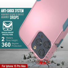Load image into Gallery viewer, Punkcase for iPhone 15 Pro Max Belt Clip Multilayer Holster Case [Patron Series] [Pink-Blue]
