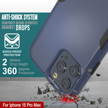 Load image into Gallery viewer, Punkcase for iPhone 15 Pro Max Belt Clip Multilayer Holster Case [Patron Series] [Navy Black]
