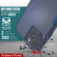 Load image into Gallery viewer, Punkcase for iPhone 15 Pro Max Belt Clip Multilayer Holster Case [Patron Series] [Navy]
