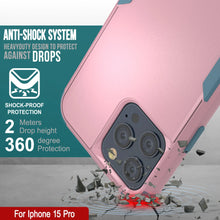 Load image into Gallery viewer, Punkcase for iPhone 15 Pro Belt Clip Multilayer Holster Case [Patron Series] [Pink-Blue]
