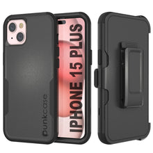Load image into Gallery viewer, Punkcase for iPhone 15 Plus Belt Clip Multilayer Holster Case [Patron Series] [Black]
