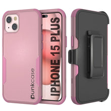 Load image into Gallery viewer, Punkcase for iPhone 15 Plus Belt Clip Multilayer Holster Case [Patron Series] [Pink]
