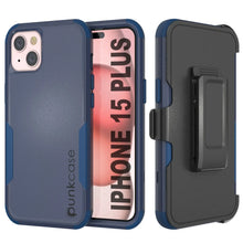 Load image into Gallery viewer, Punkcase for iPhone 15 Plus Belt Clip Multilayer Holster Case [Patron Series] [Navy]
