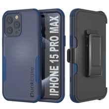 Load image into Gallery viewer, Punkcase for iPhone 15 Pro Max Belt Clip Multilayer Holster Case [Patron Series] [Navy]
