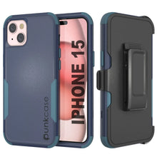 Load image into Gallery viewer, Punkcase for iPhone 15 Belt Clip Multilayer Holster Case [Patron Series] [Navy Blue]
