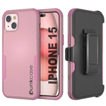 Load image into Gallery viewer, Punkcase for iPhone 15 Belt Clip Multilayer Holster Case [Patron Series] [Pink]
