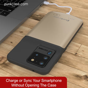 PunkJuice S20 Ultra Battery Case Gold - Fast Charging Power Juice Bank with 6000mAh