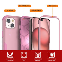Load image into Gallery viewer, Punkcase for iPhone 15 Plus Belt Clip Multilayer Holster Case [Patron Series] [Pink]
