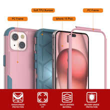 Load image into Gallery viewer, Punkcase for iPhone 15 Plus Belt Clip Multilayer Holster Case [Patron Series] [Pink-Blue]
