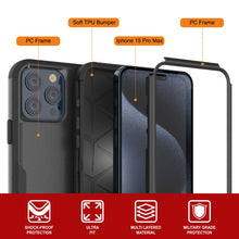 Load image into Gallery viewer, Punkcase for iPhone 15 Pro Max Belt Clip Multilayer Holster Case [Patron Series] [Black]
