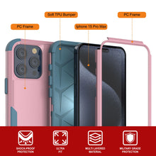 Load image into Gallery viewer, Punkcase for iPhone 15 Pro Max Belt Clip Multilayer Holster Case [Patron Series] [Pink-Blue]
