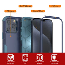 Load image into Gallery viewer, Punkcase for iPhone 15 Pro Belt Clip Multilayer Holster Case [Patron Series] [Navy Blue]
