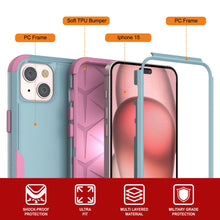 Load image into Gallery viewer, Punkcase for iPhone 15 Belt Clip Multilayer Holster Case [Patron Series] [Mint-Pink]
