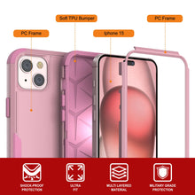 Load image into Gallery viewer, Punkcase for iPhone 15 Belt Clip Multilayer Holster Case [Patron Series] [Pink]
