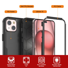 Load image into Gallery viewer, Punkcase for iPhone 15 Belt Clip Multilayer Holster Case [Patron Series] [Black]
