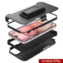 Load image into Gallery viewer, Punkcase for iPhone 15 Plus Belt Clip Multilayer Holster Case [Patron Series] [Black]
