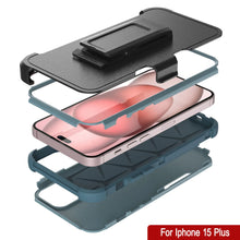 Load image into Gallery viewer, Punkcase for iPhone 15 Plus Belt Clip Multilayer Holster Case [Patron Series] [Mint]
