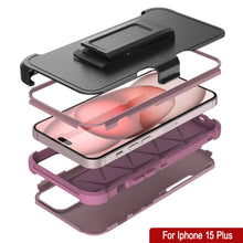 Load image into Gallery viewer, Punkcase for iPhone 15 Plus Belt Clip Multilayer Holster Case [Patron Series] [Pink]
