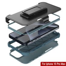 Load image into Gallery viewer, Punkcase for iPhone 15 Pro Max Belt Clip Multilayer Holster Case [Patron Series] [Mint]

