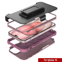 Load image into Gallery viewer, Punkcase for iPhone 15 Belt Clip Multilayer Holster Case [Patron Series] [Pink]
