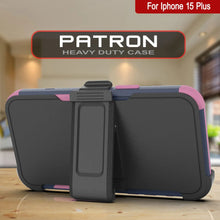Load image into Gallery viewer, Punkcase for iPhone 15 Plus Belt Clip Multilayer Holster Case [Patron Series] [Navy Pink]
