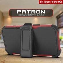 Load image into Gallery viewer, Punkcase for iPhone 15 Pro Max Belt Clip Multilayer Holster Case [Patron Series] [Red-Black]
