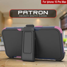 Load image into Gallery viewer, Punkcase for iPhone 15 Pro Max Belt Clip Multilayer Holster Case [Patron Series] [Navy Pink]
