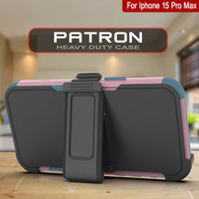 Load image into Gallery viewer, Punkcase for iPhone 15 Pro Max Belt Clip Multilayer Holster Case [Patron Series] [Pink-Blue]

