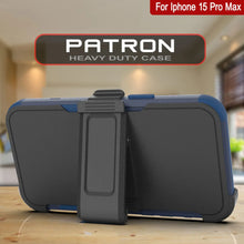 Load image into Gallery viewer, Punkcase for iPhone 15 Pro Max Belt Clip Multilayer Holster Case [Patron Series] [Navy]
