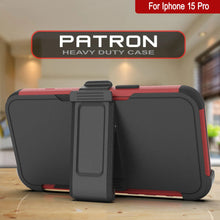 Load image into Gallery viewer, Punkcase for iPhone 15 Pro Belt Clip Multilayer Holster Case [Patron Series] [Red-Black]
