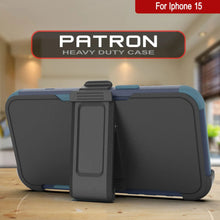 Load image into Gallery viewer, Punkcase for iPhone 15 Belt Clip Multilayer Holster Case [Patron Series] [Navy Blue]

